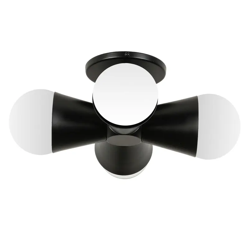Fortuna Four Light Flush Mount Matte Black