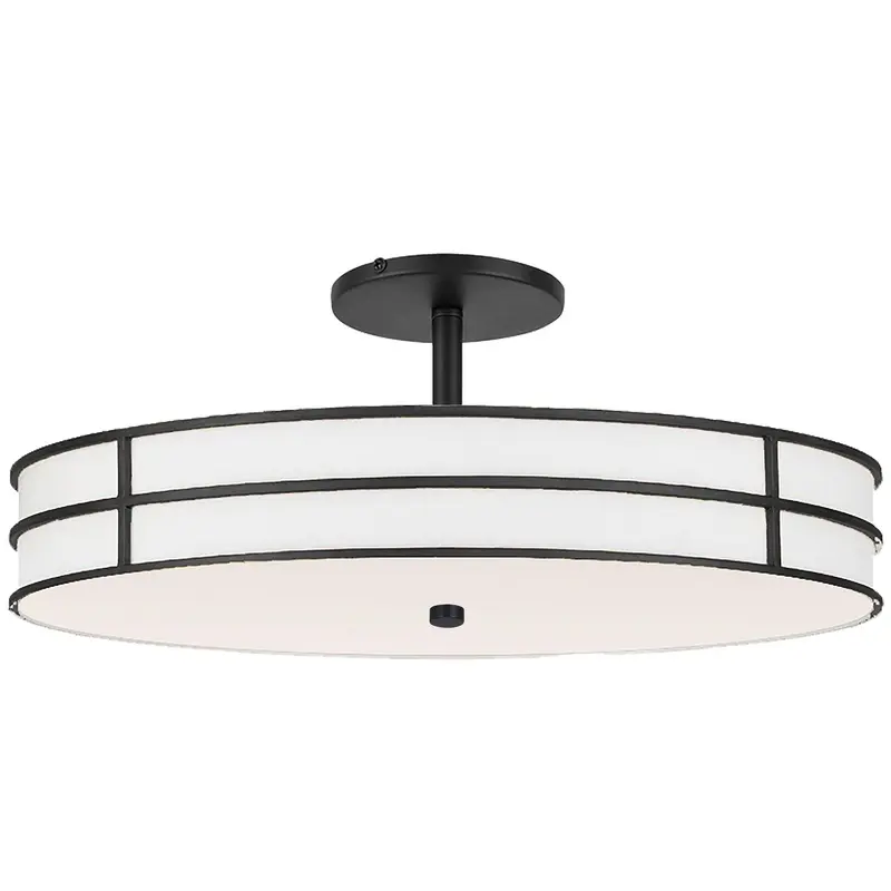 Fulvia Three Light Semi-Flush Mount Matte Black