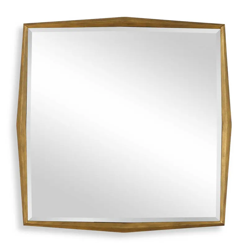 On Point Mirror Antiqued Gold Leaf