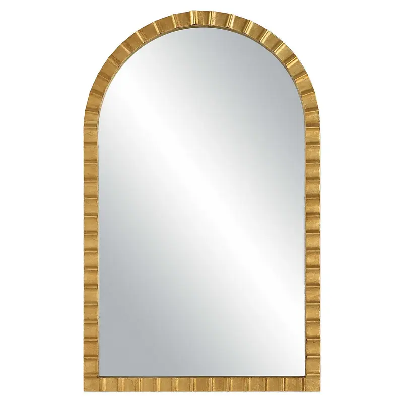 Dandridge Arch Mirror Antiqued Metallic Gold Leaf