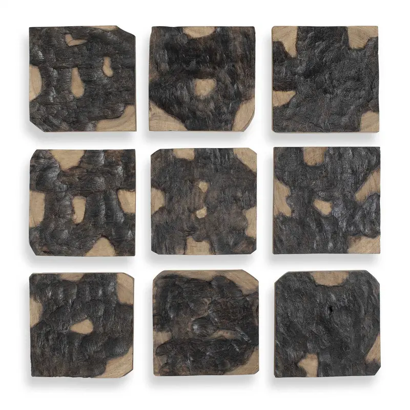 Ignite Wall Decor Set/9 Black And Natural