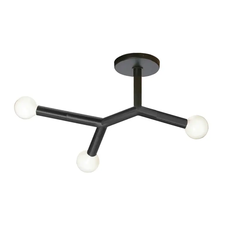 Morgan Three Light Semi Flush Mount Matte Black