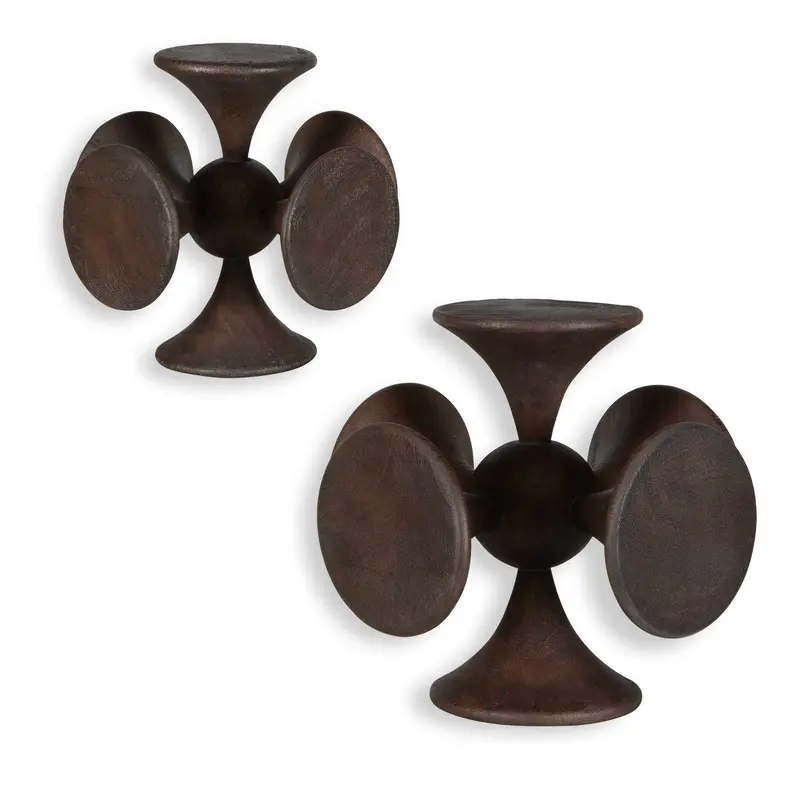 Balanced Harmony Sculptures, Set/2 Dark Walnut