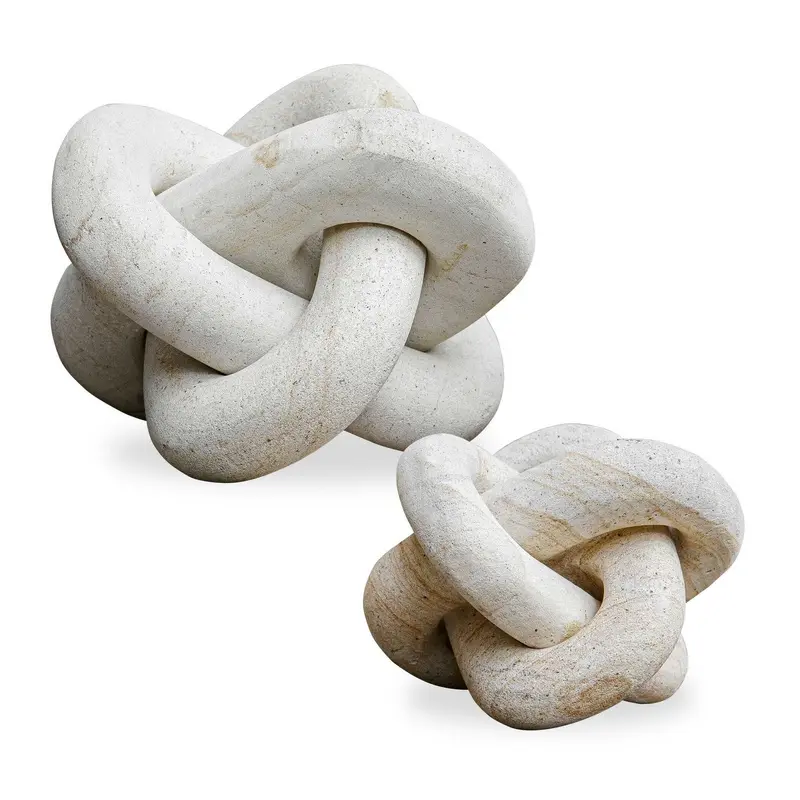 Limestone Link Sculptures, Set/2 Natural