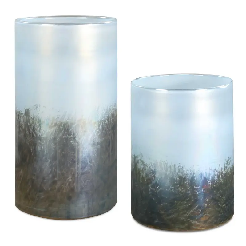 Midnight Vases Set/2 Blue To Silver