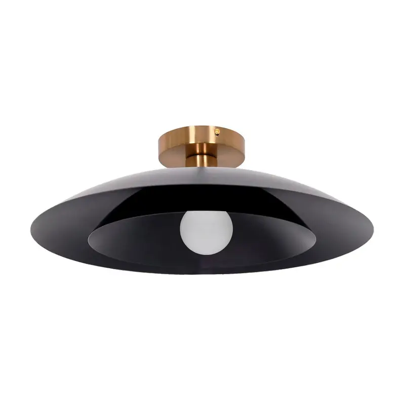 Pima One Light Semi-Flush Mount Matte Black