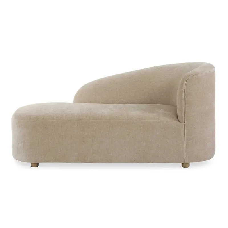 Fae Arm Chaise Lounge Flax-toned Crosshatched Velvet