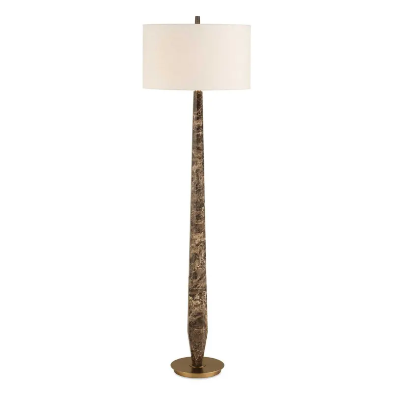 Tyree One Light Floor Lamp Brass Plated