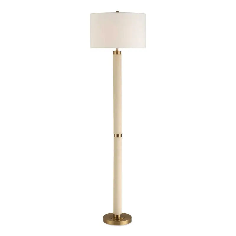 Wessex One Light Floor Lamp Antique Brushed Brass