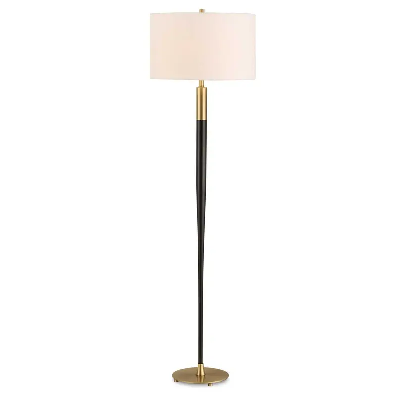 Stowe One Light Floor Lamp Brass Plated