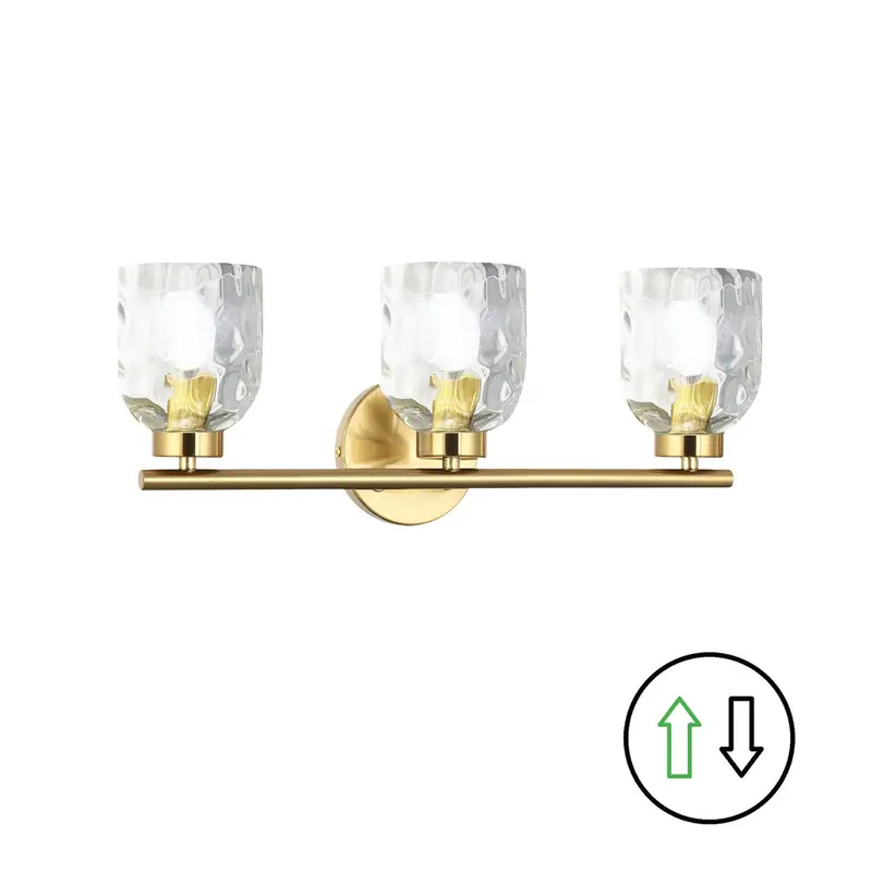 Vallora Three Light Vanity Aged Brass
