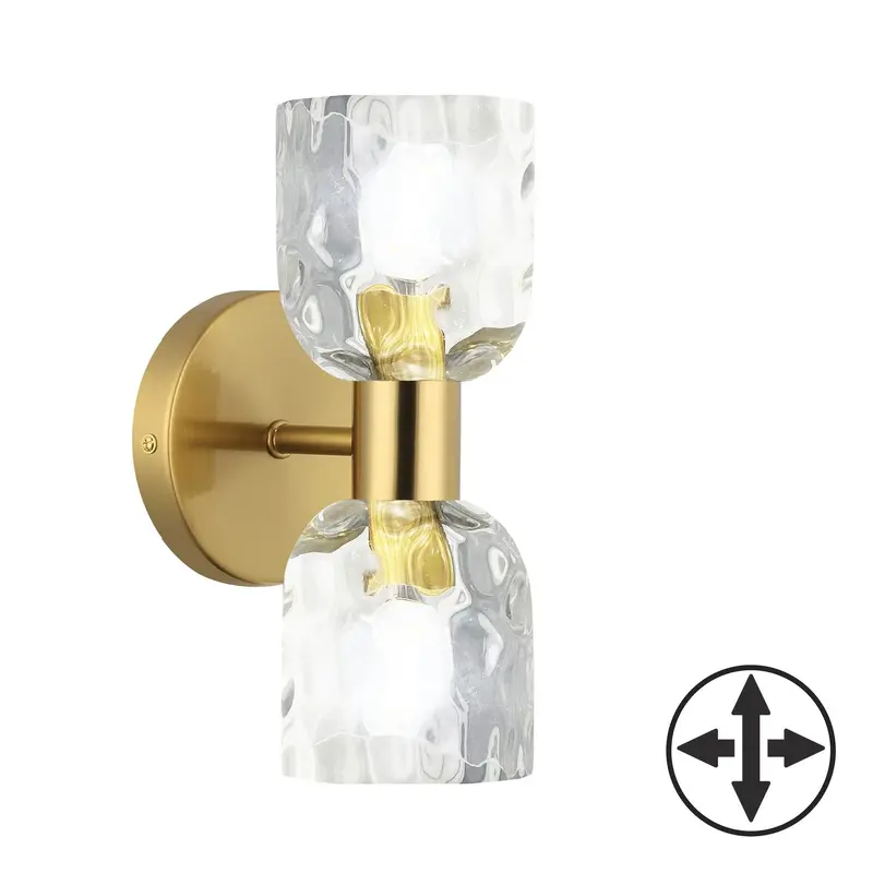 Vallora Two Light Wall Sconce Aged Brass