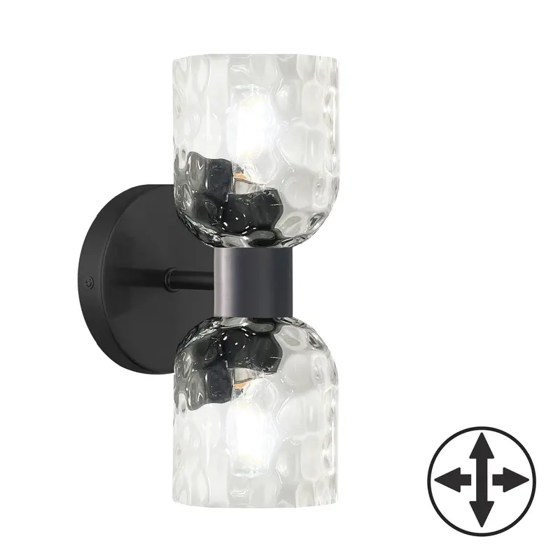Vallora Two Light Wall Sconce Matte Black
