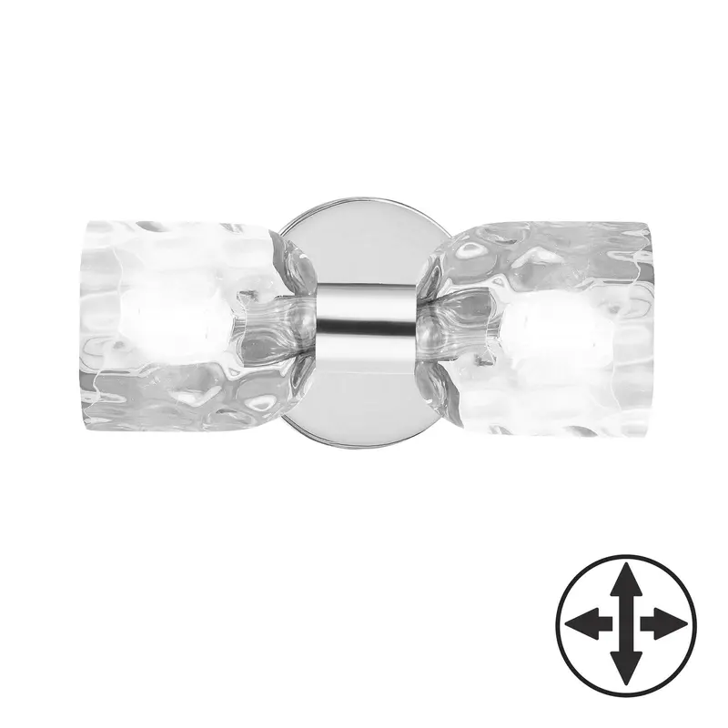Vallora Two Light Wall Sconce Polished Chrome
