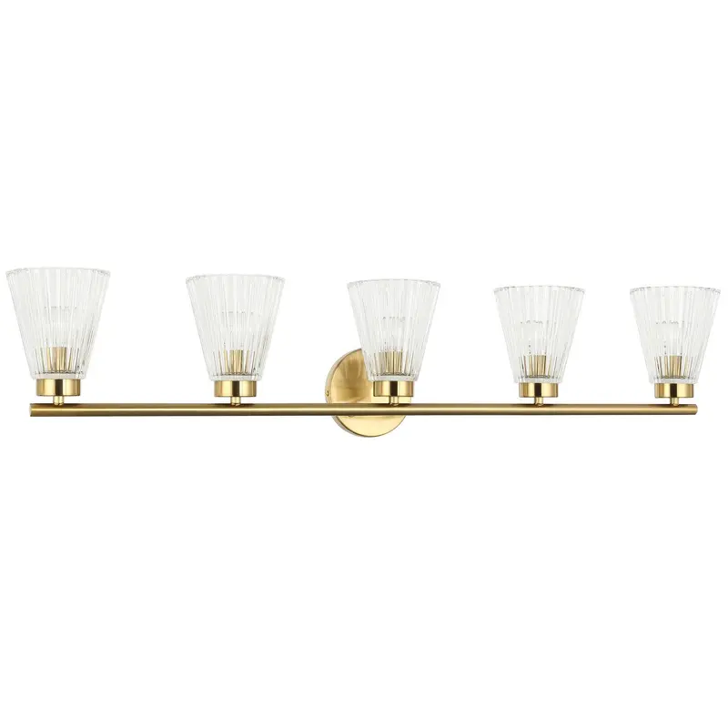 Vienna Five Light Vanity Aged Brass