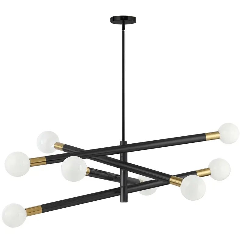 Wand Eight Light Pendant Matte Black