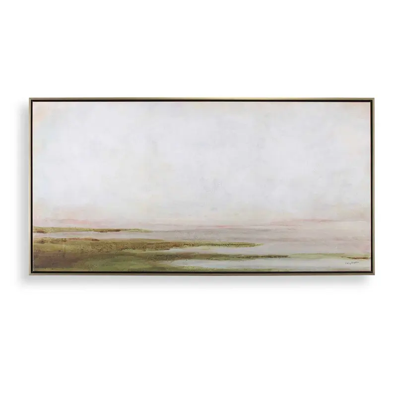 Hazy Lake Wall Art Gold