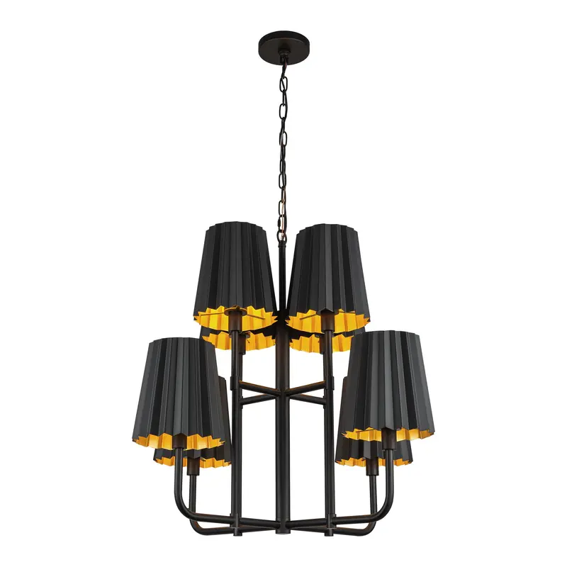 Plisse Eight Light Chandelier