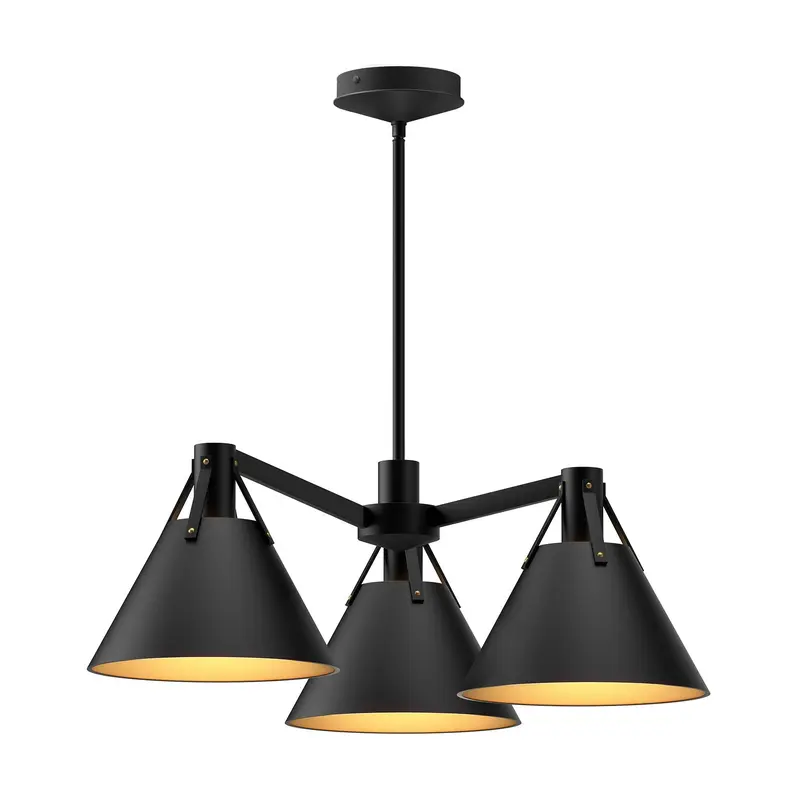 Archer Three Light Chandelier Matte Black