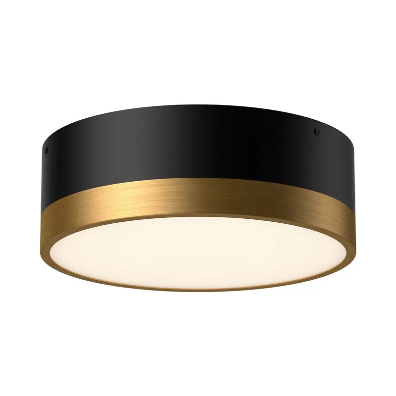 Brisbane Two Light Flush Mount Aged Gold/Matte Black