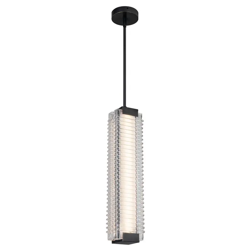 Alai LED Pendant Urban Bronze/Ribbed Glass