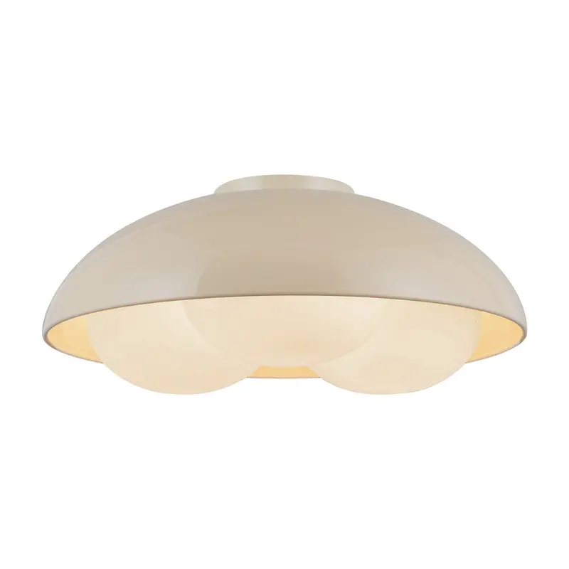 Robyn Three Light Flush Mount Pearl White/Opal Glass