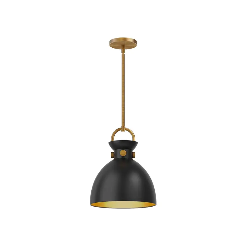 Waldo One Light Pendant Aged Gold/Matte Black