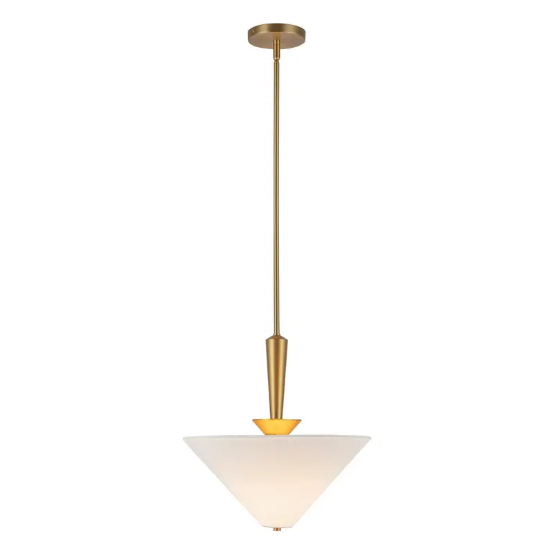 Bridgette One Light Pendant Brushed Gold/White Linen