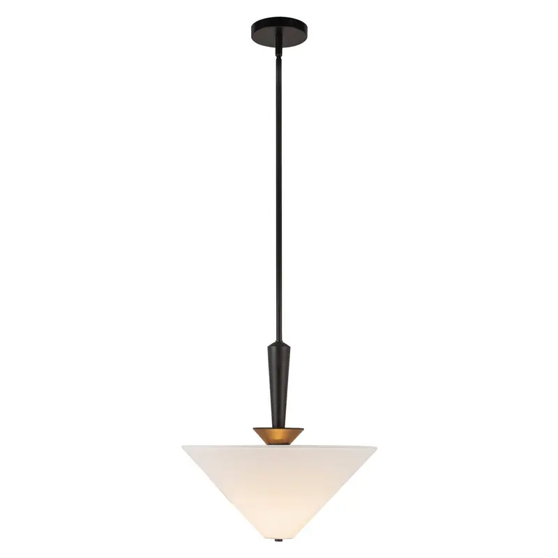 Bridgette One Light Pendant Matte Black/White Linen