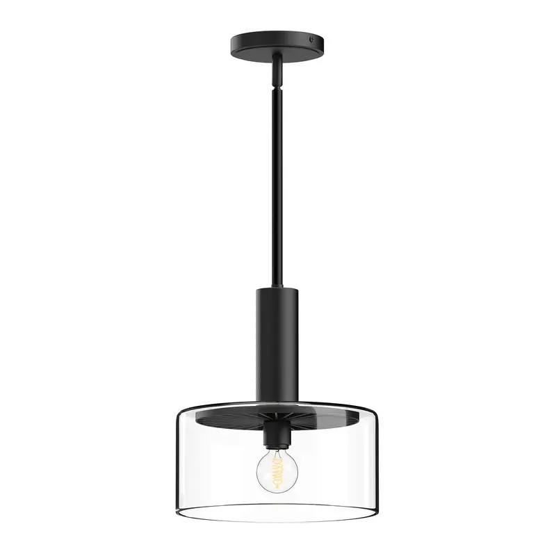 Royale One Light Pendant Clear Glass/Matte Black