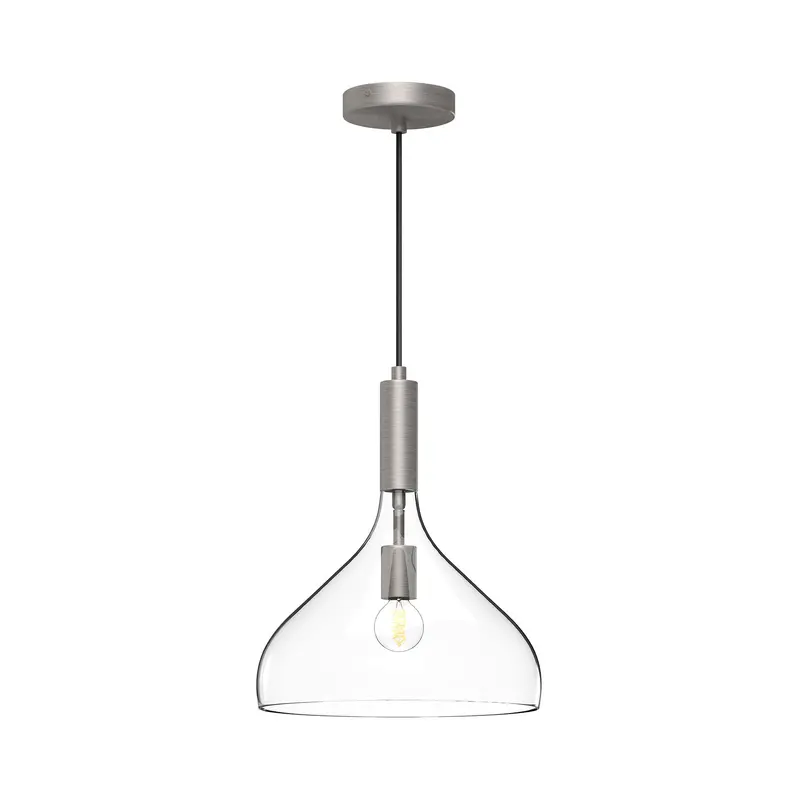 Belleview One Light Pendant Brushed Nickel/Clear Glass