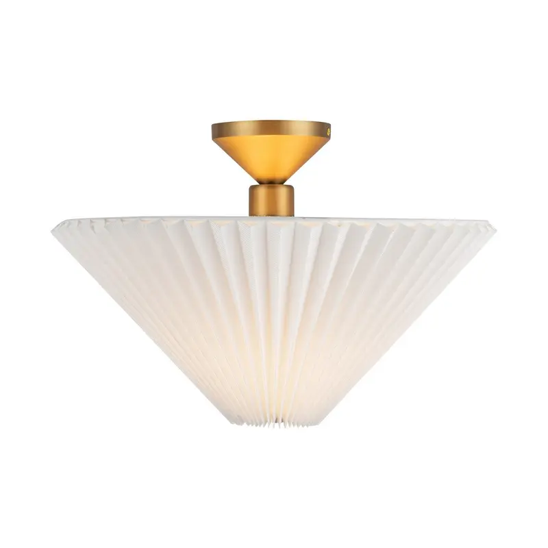 Bridgette One Light Semi-Flush Mount Brushed Gold/Folded White