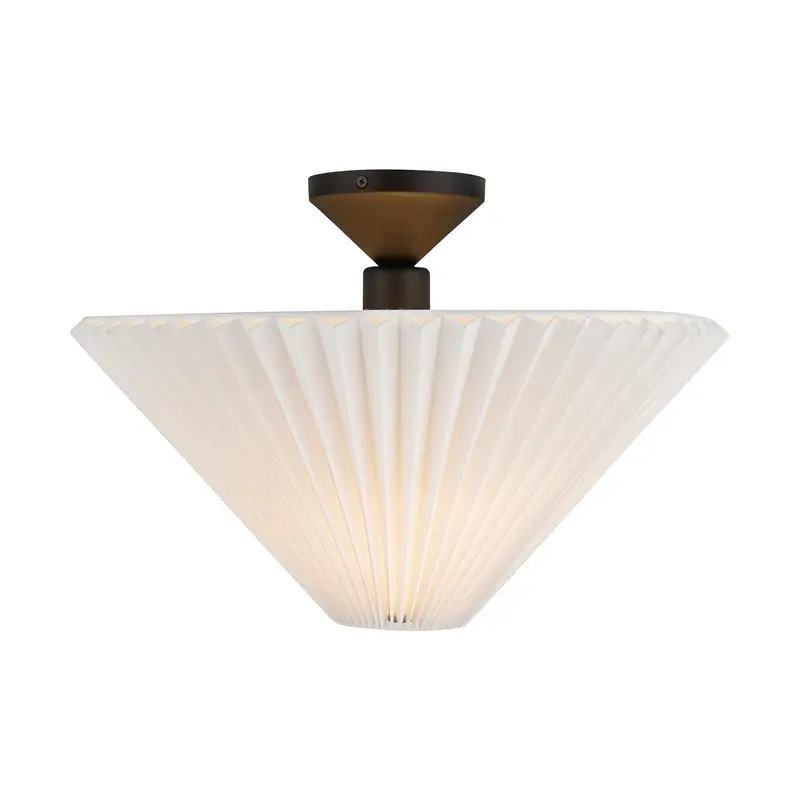 Bridgette One Light Semi-Flush Mount Matte Black/Folded White