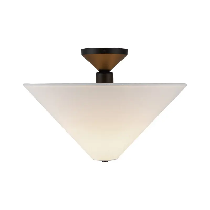 Bridgette One Light Semi-Flush Mount Matte Black/White Linen