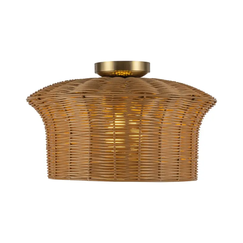 Kai One Light Semi-Flush Mount Brushed Gold