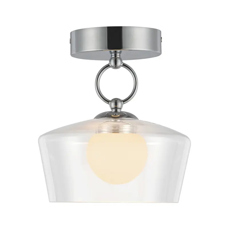 Leota LED Semi Flush Mount Chrome/Clear Glass