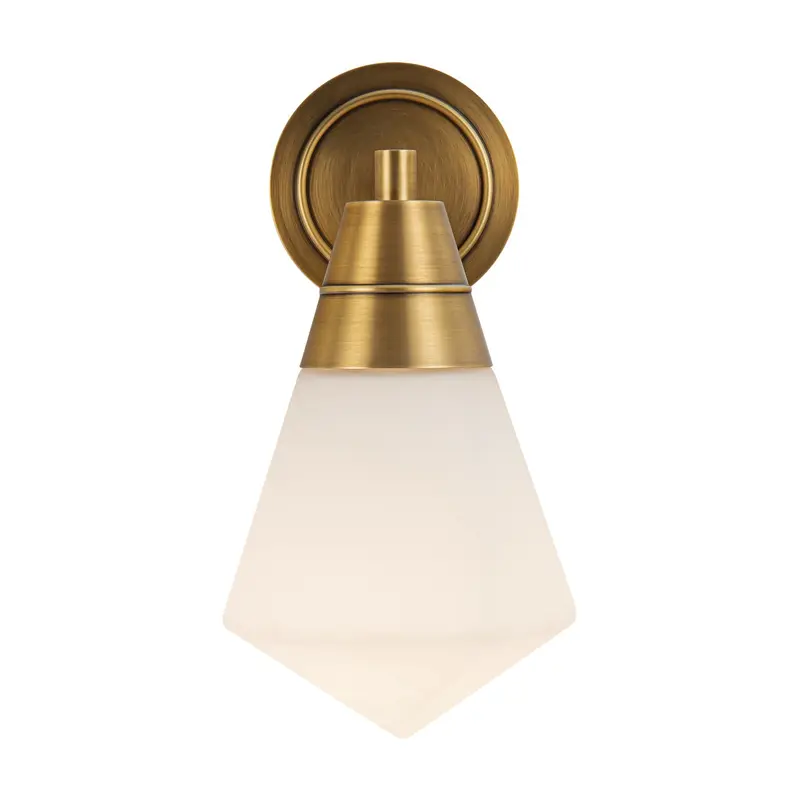 Willard One Light Wall Sconce Vintage Brass/Opal Matte Glass
