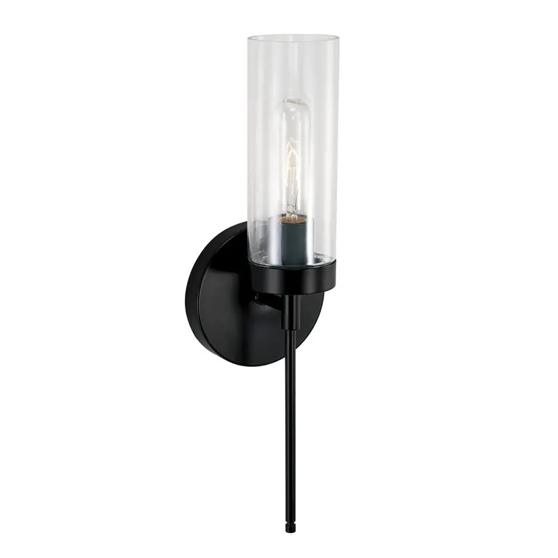 Riley One Light Wall Sconce Matte Black