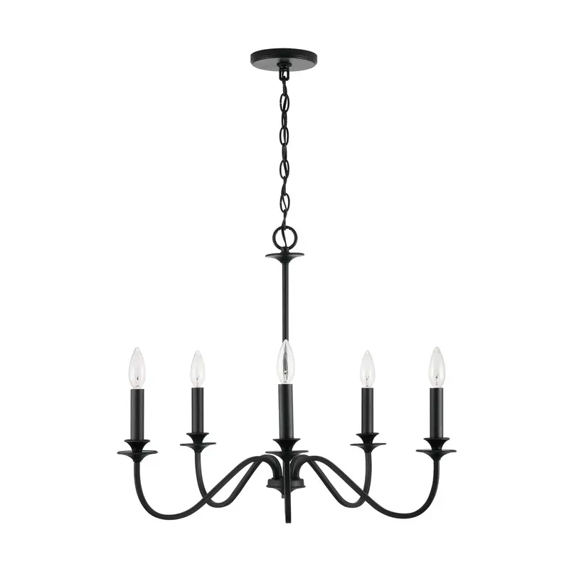 Weston Five Light Chandelier Matte Black