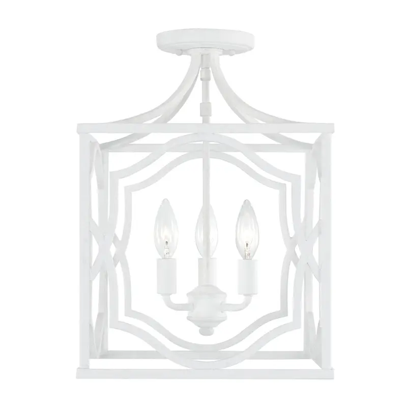 Anna Three Light Foyer Pendant Textured White