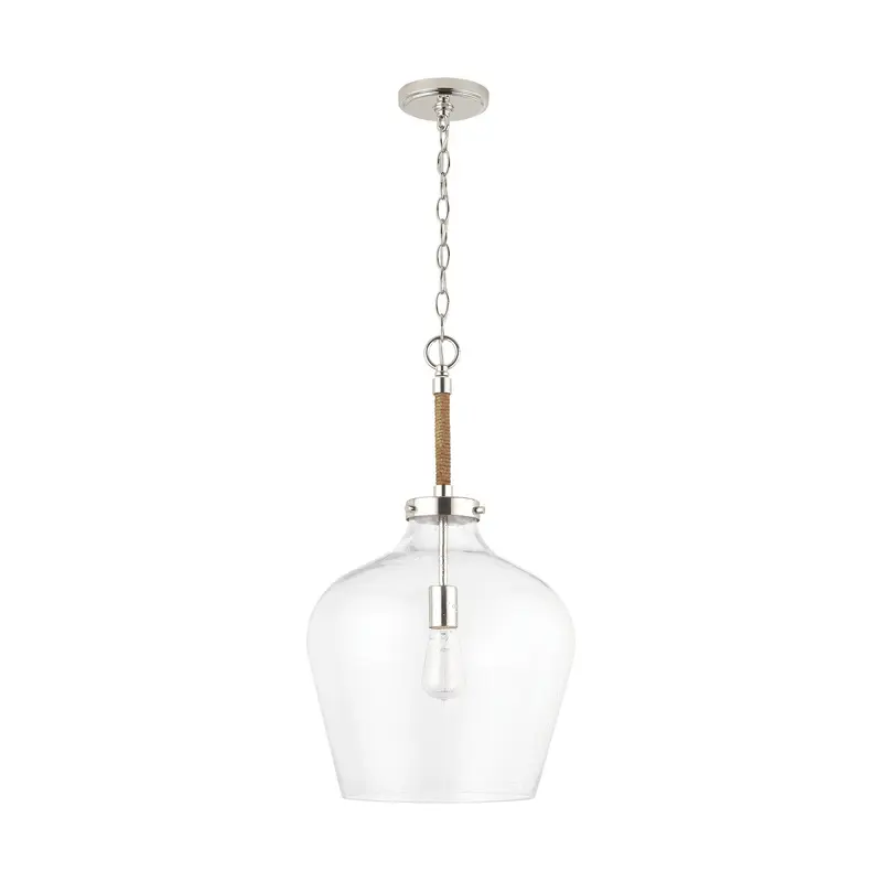 Boland One Light Pendant Polished Nickel