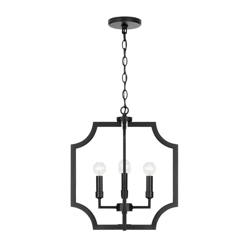 Courtney Four Light Foyer Pendant Matte Black