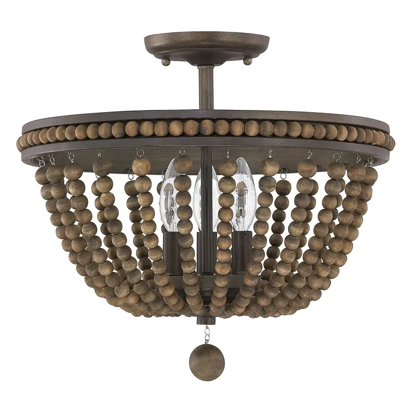 Handley Three Light Semi-Flush Mount Tobacco