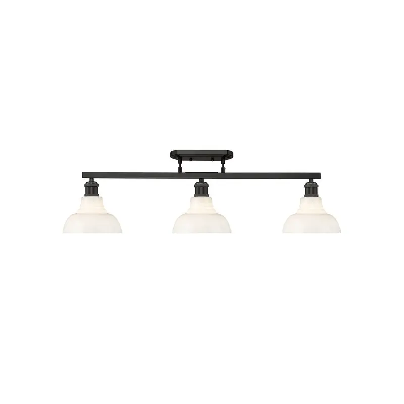 Carver Three Light Semi-Flush Mount Matte Black