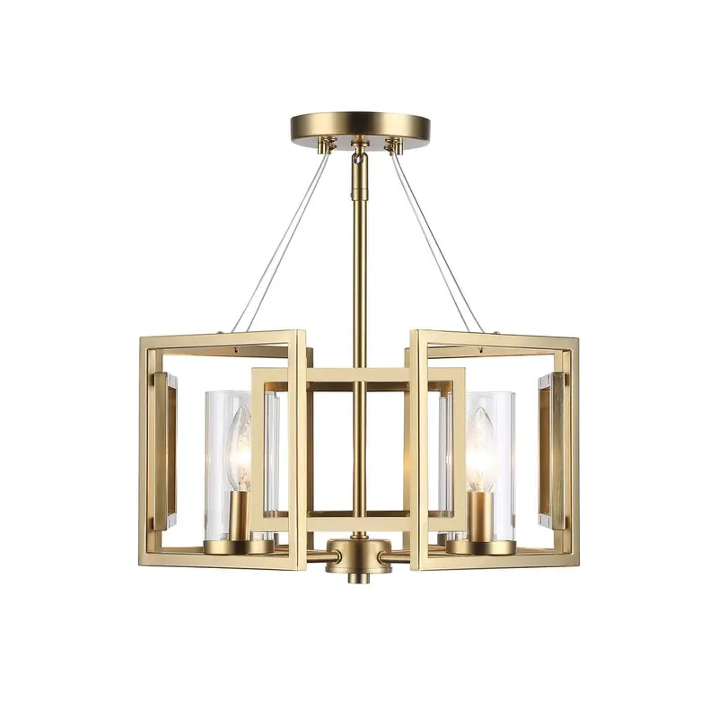 Marco Four Light Semi-Flush Mount Brushed Champagne Bronze