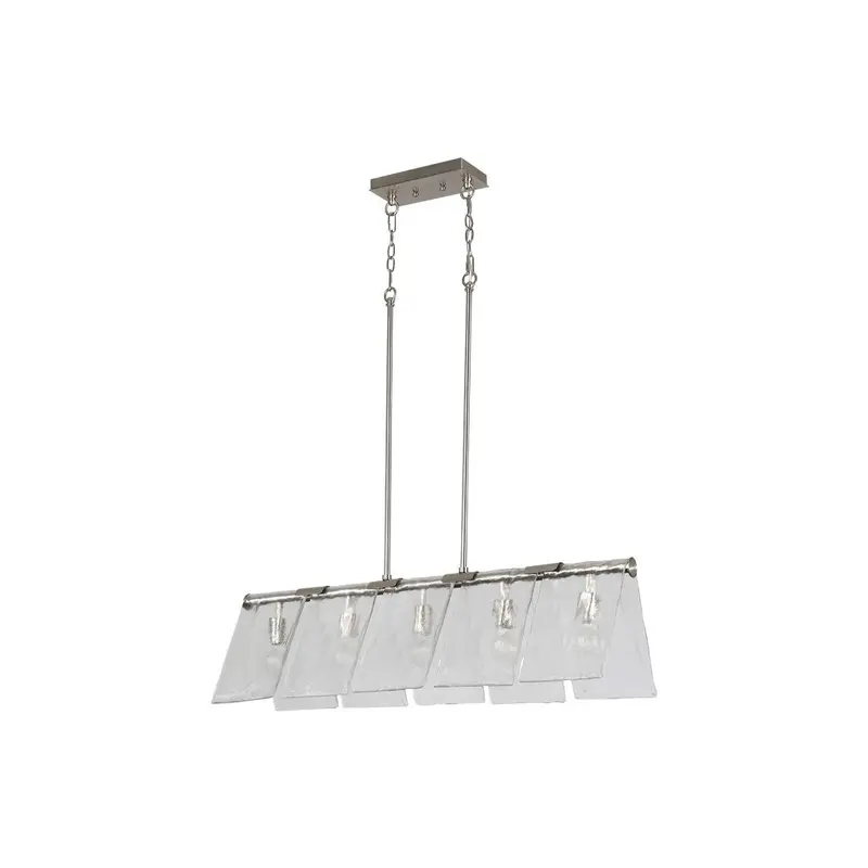 Serenity Five Light Linear Pendant Pewter