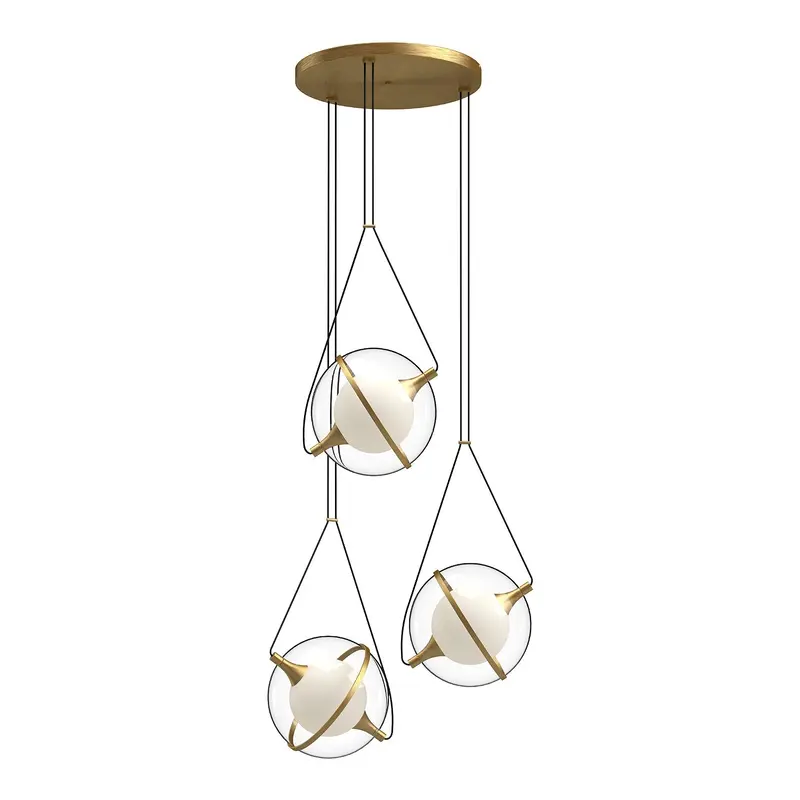 Aries LED Chandelier Brushed Gold