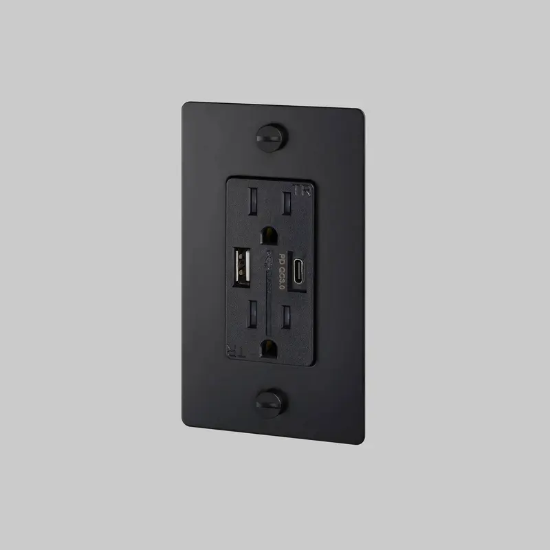 Duplex Outlet Black