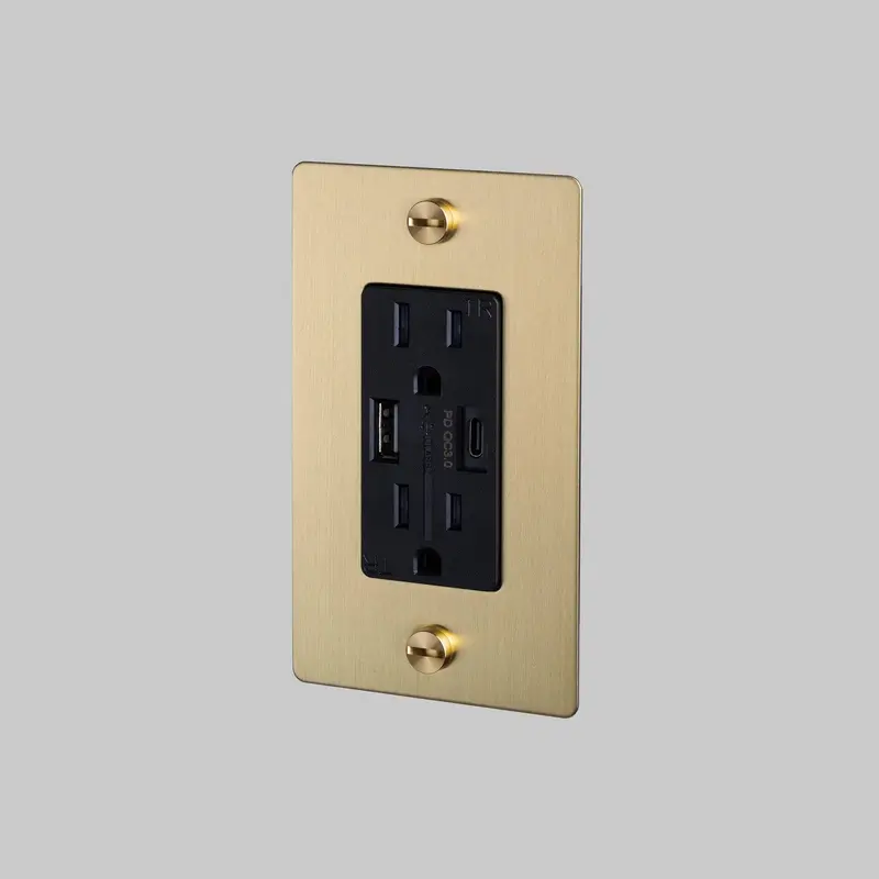 Duplex Outlet Brass