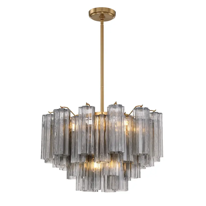 Addis Nine Light Chandelier Aged Brass